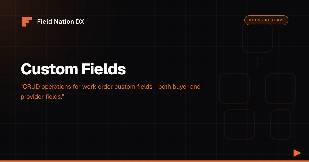 Custom Fields - Field Nation DX