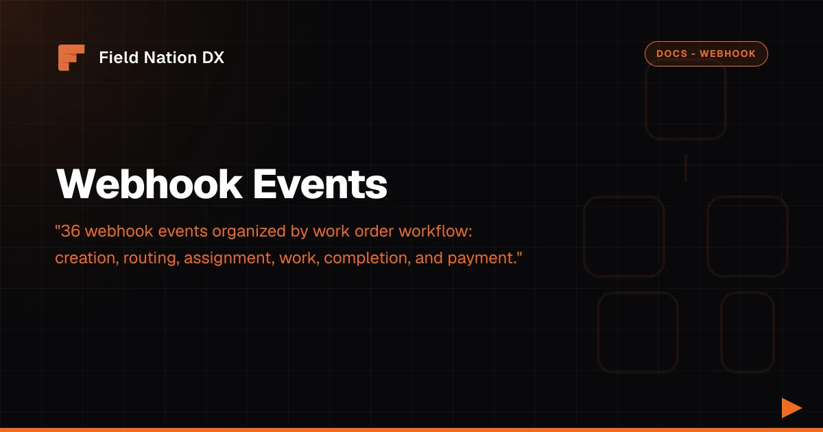 Webhook Events - Field Nation DX